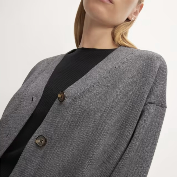 🆕 EVERLANE The Organic Cotton Cardigan - Picture 2 of 14